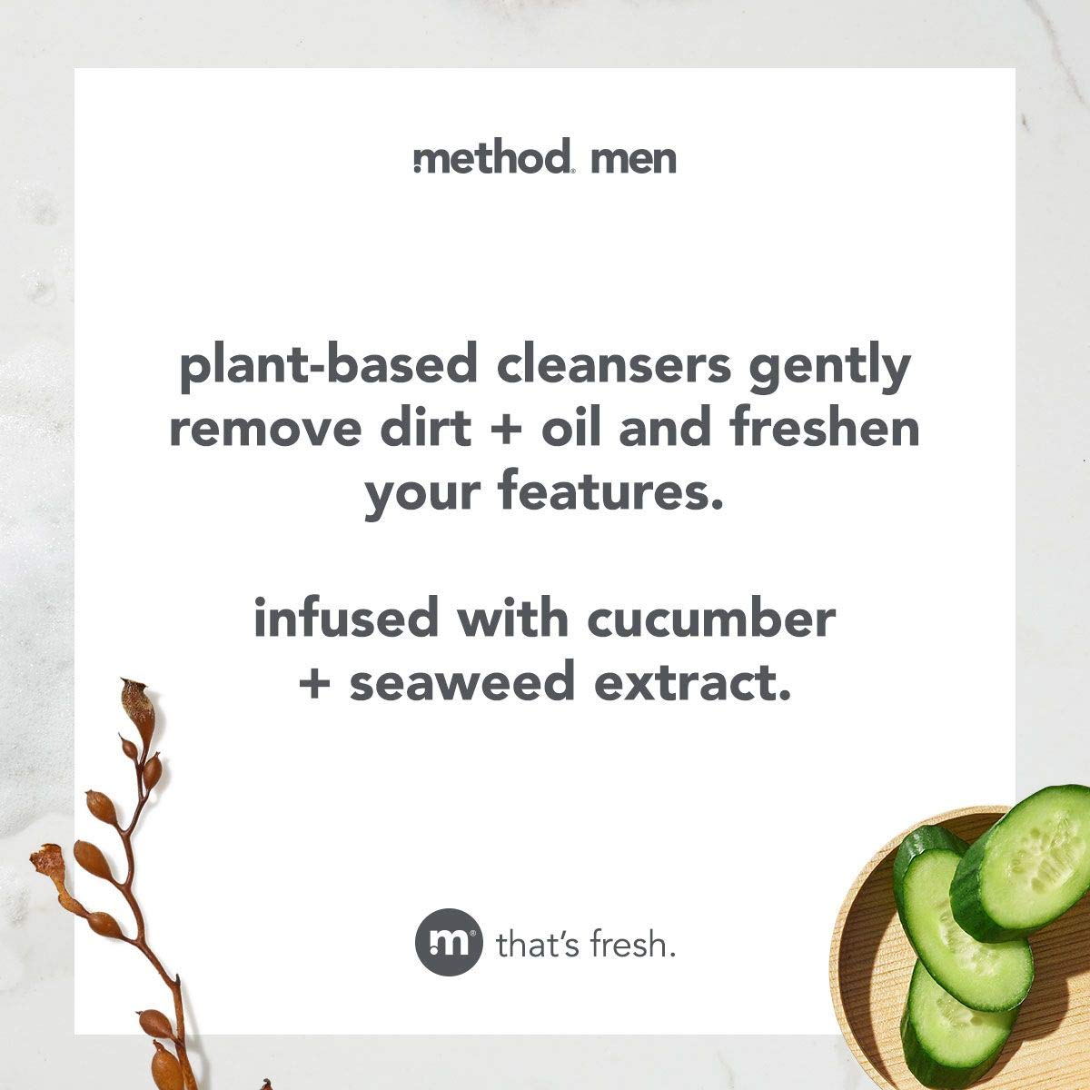 Method Men Face Wash Sea and Surf packaging on shelf signals cruelty-free branding