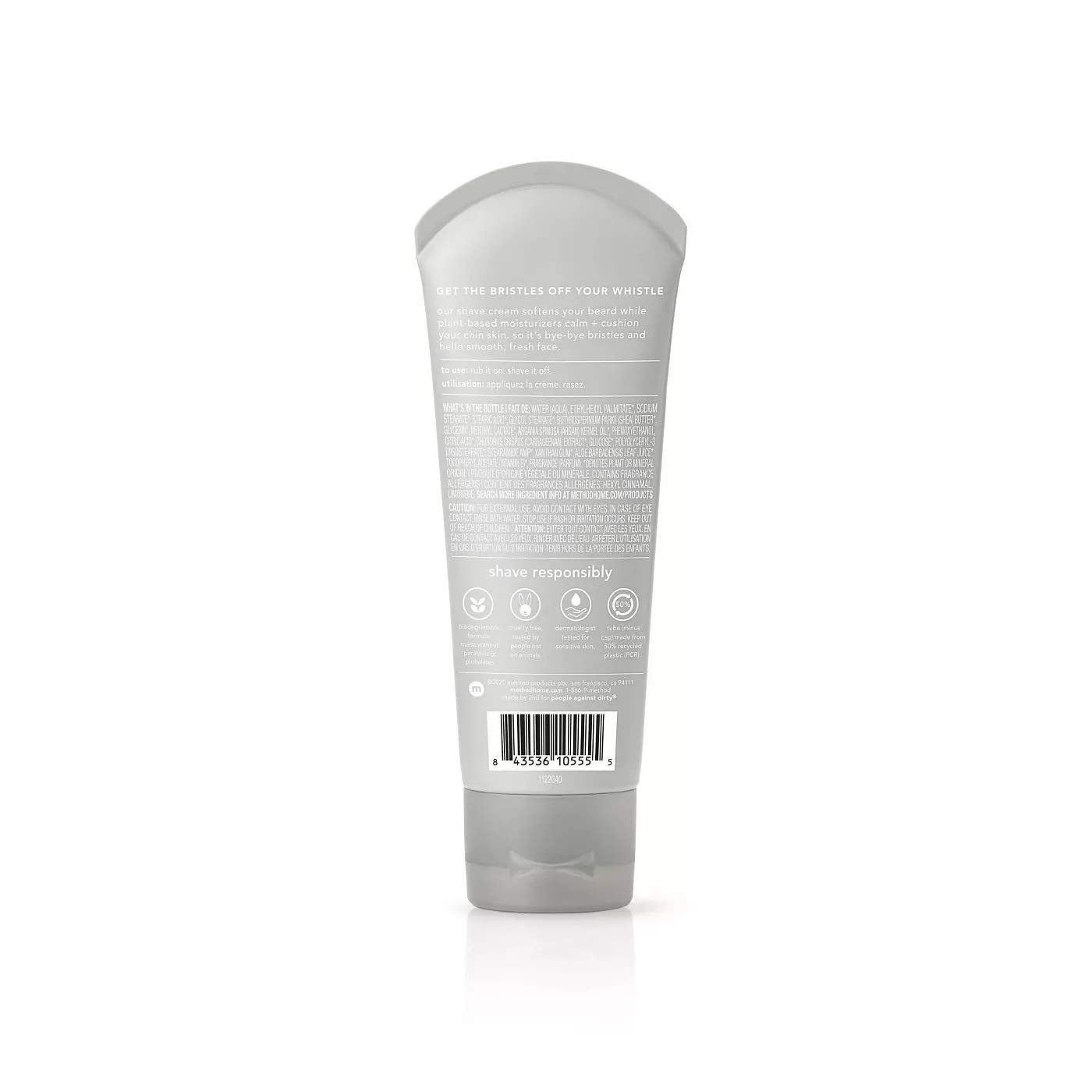 Method Men Shave Cream Argan Oil Shea Butter nourishes and hydrates skin.