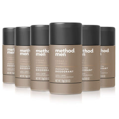 Method Mens Cedar & Cypress deodorant pack6 outer shows aluminum-free protection
