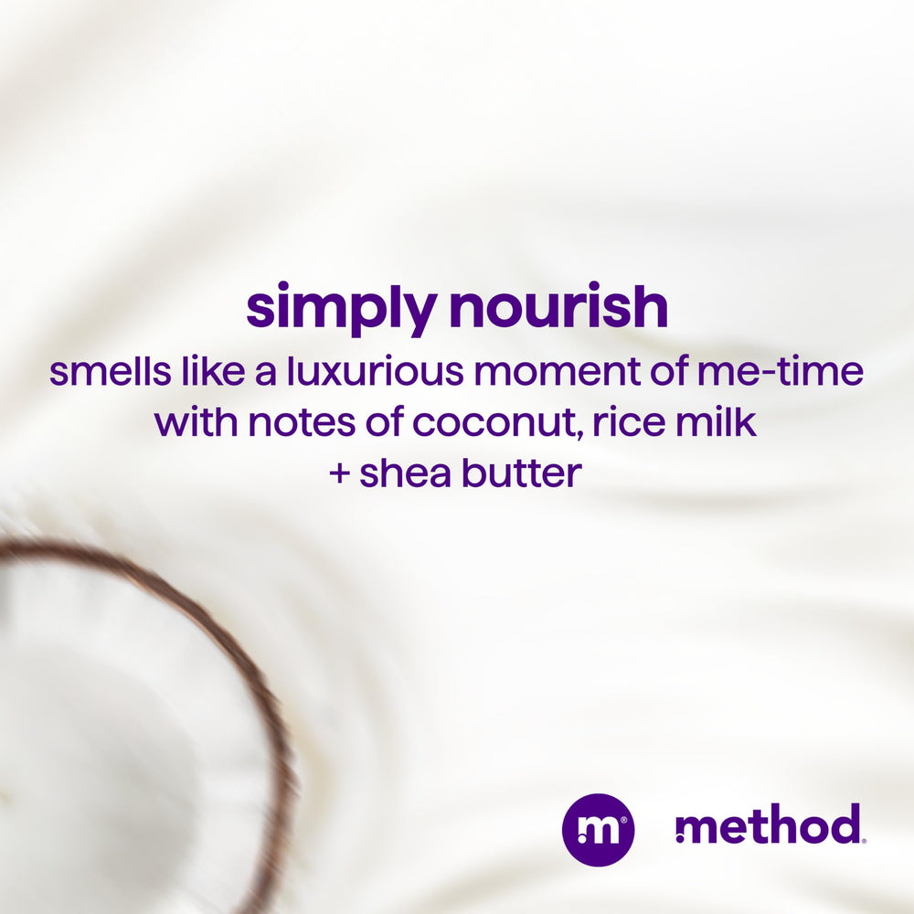 Hair after rinse is soft and manageable with Method Simply Nourish.