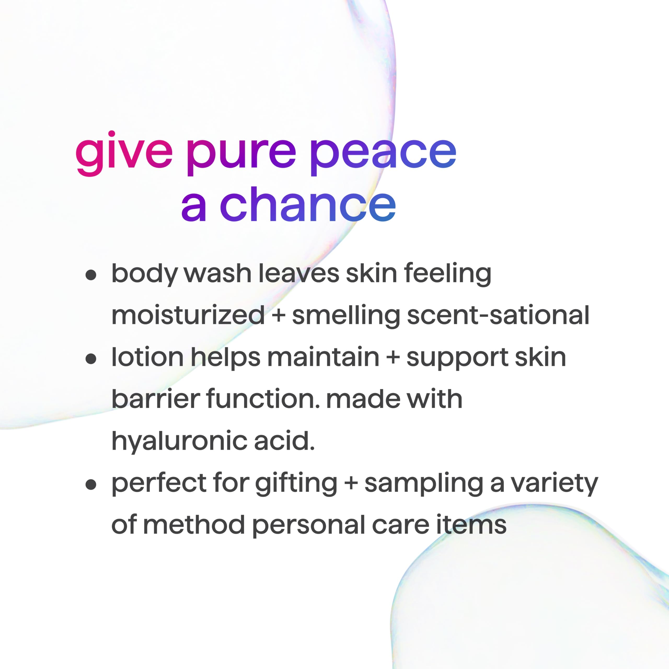 Method Pure Peace body lotion pump bottle offering lightweight hydration