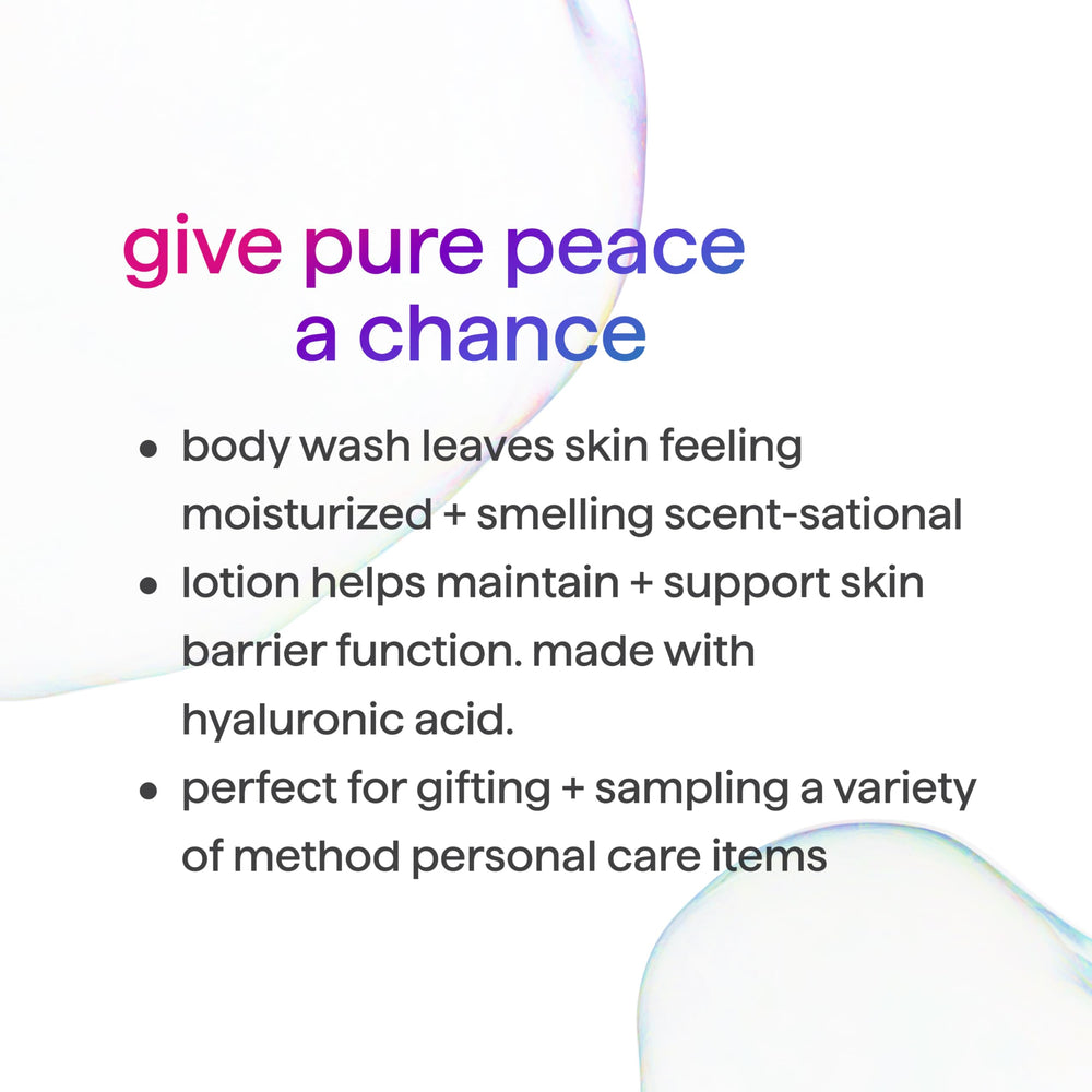 Method Pure Peace body lotion pump bottle offering lightweight hydration
