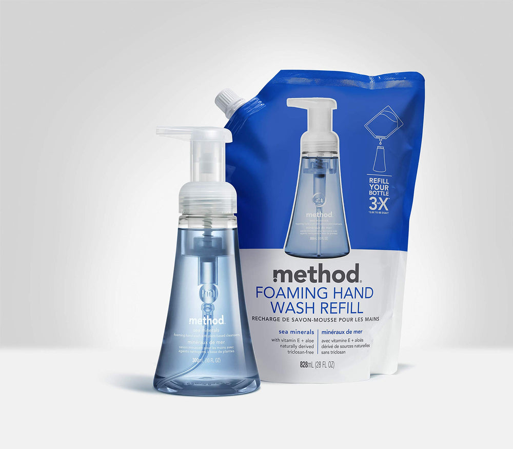 Method Sea Minerals bathroom display suggests a refreshing, ocean-inspired daily routine.