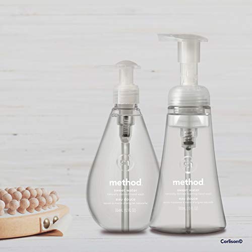 Method Sweet Water hand wash close-up with pump-free bottle.