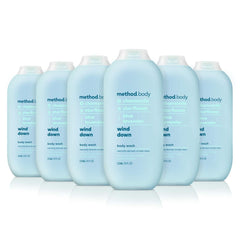 Method Wind Down bottle front view for a calming shower experience