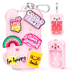 Metyond dog silicone case for Touchland 30ml, pink, protects on the go.