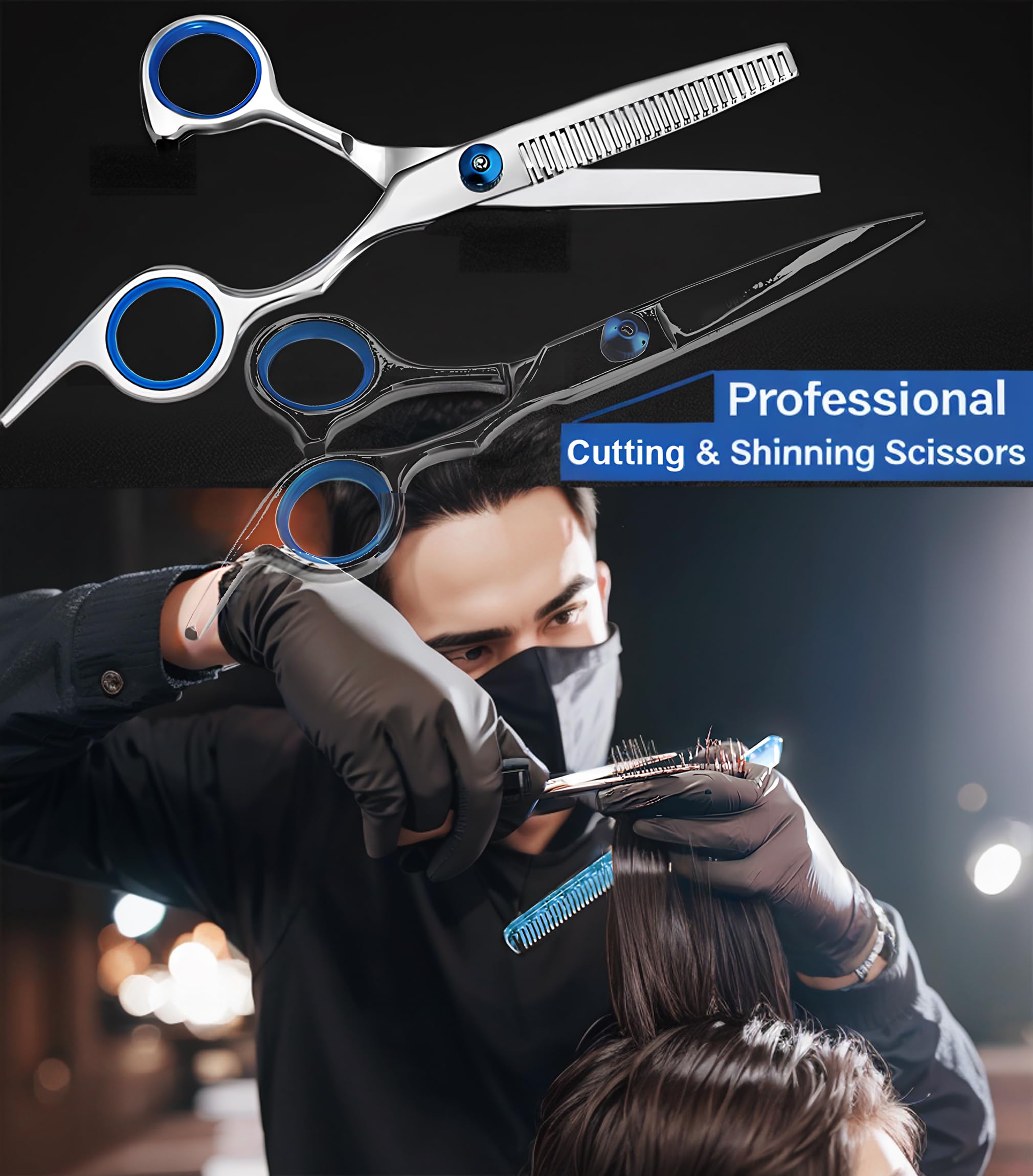 MEUUT thinning scissors with 30 teeth for smooth layers.