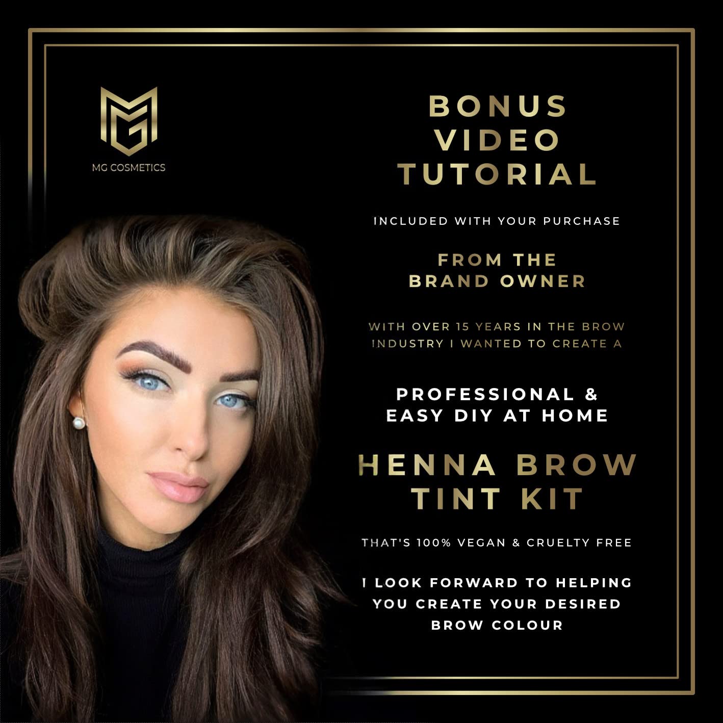 MG Cosmetics brow growth oil included to extend color and nourish brows
