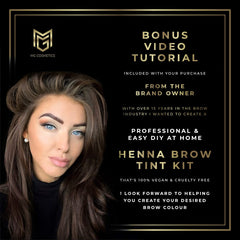 MG Cosmetics brow growth oil included to extend color and nourish brows