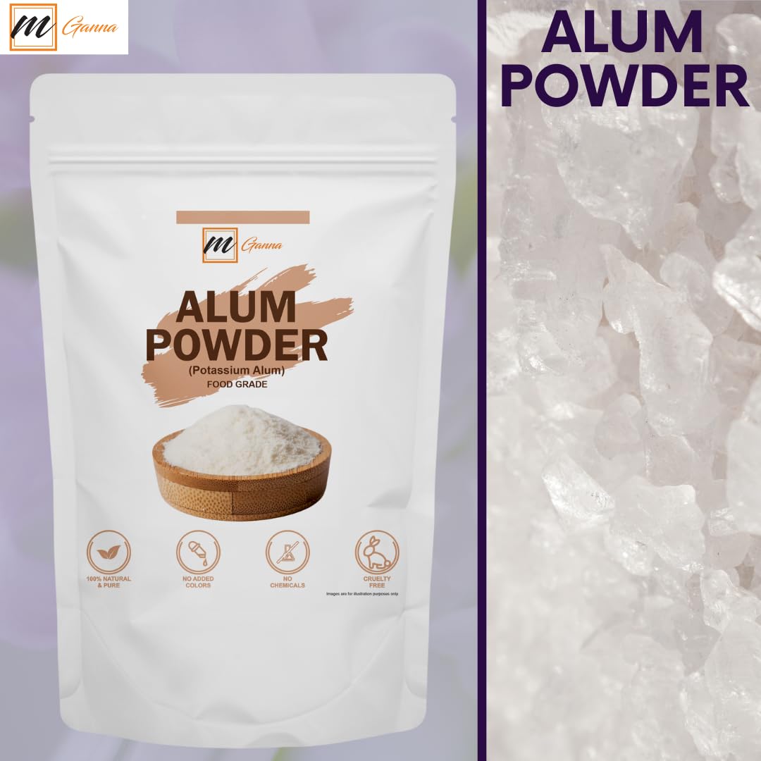 DIY face paste with mganna alum powder and rose water for skin care.