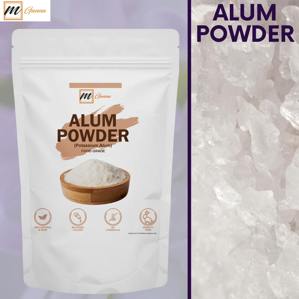 DIY face paste with mganna alum powder and rose water for skin care.