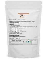 Close-up of mganna alum powder texture highlighting natural mineral granules.