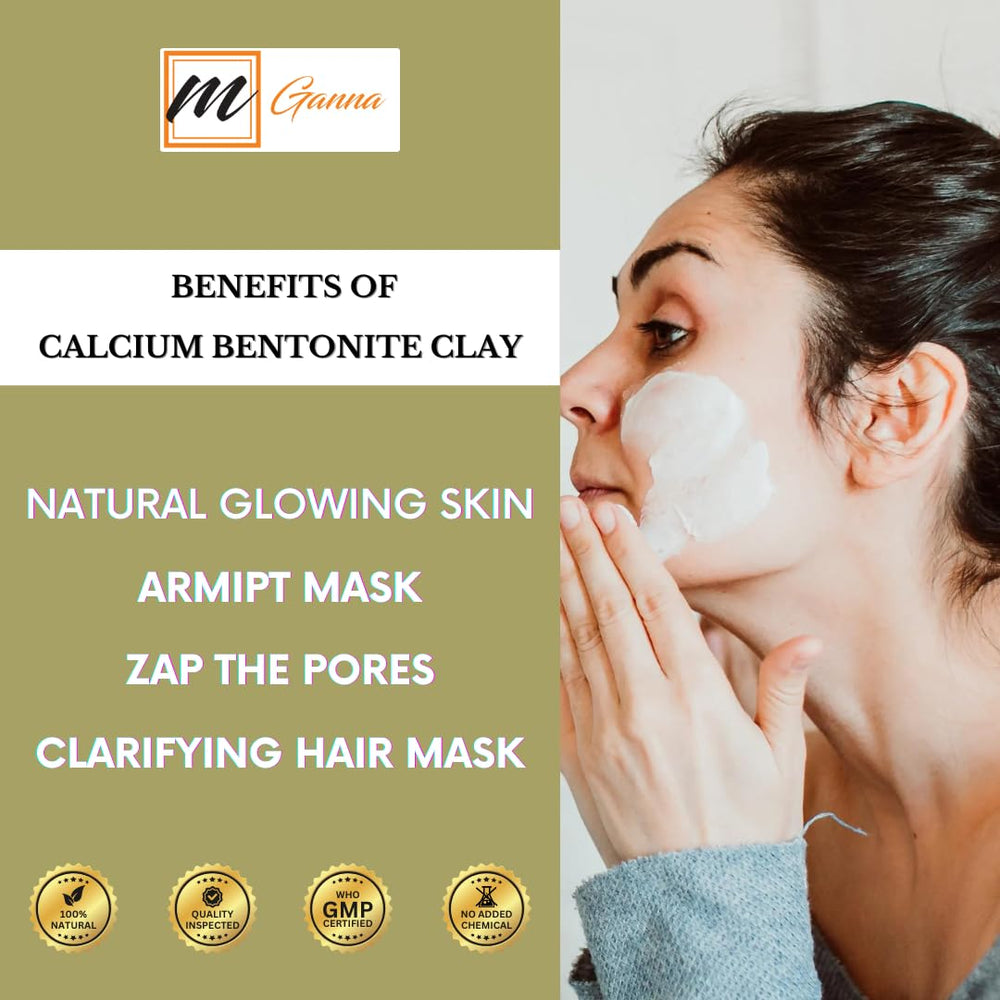 mganna clay paste applied to pores to keep skin clean and refined.