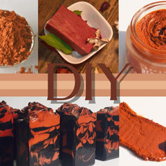 mGanna Moroccan Red Clay hair mask paste emphasizes detox and scalp soothing.