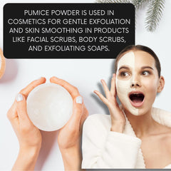 mganna pumice powder added to soap bar for exfoliating grit