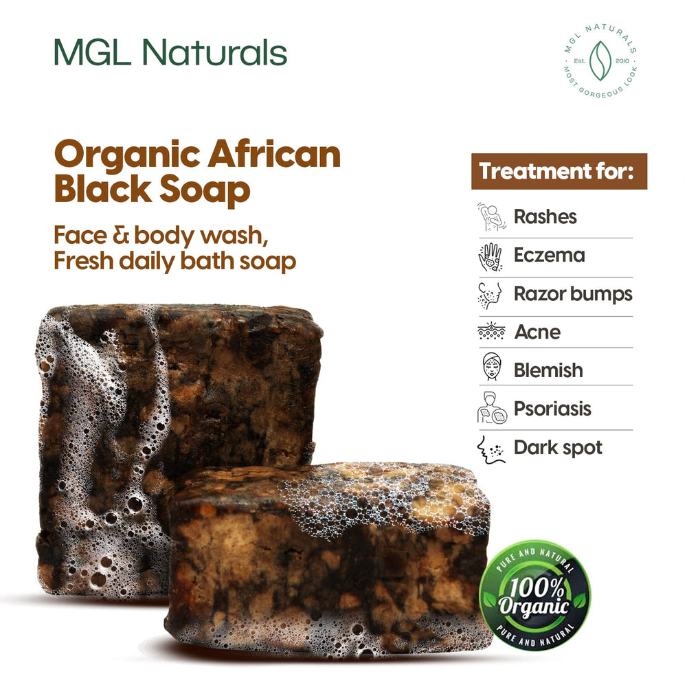 Close-up texture of MGL Naturals soap showing plantain ash and shea butter richness.