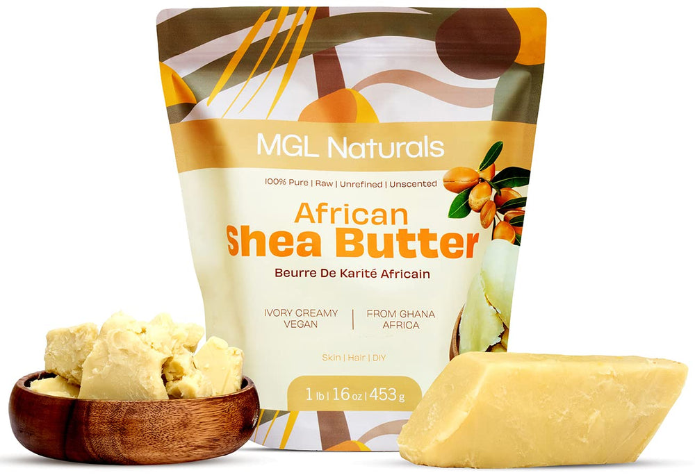 MGL Naturals Ivory shea butter jar close-up for skin hydration