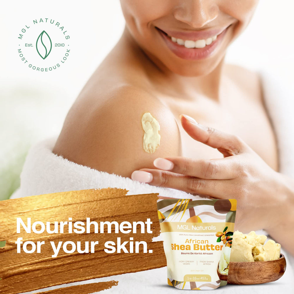 MGL Naturals shea butter helping dry skin feel moisturized