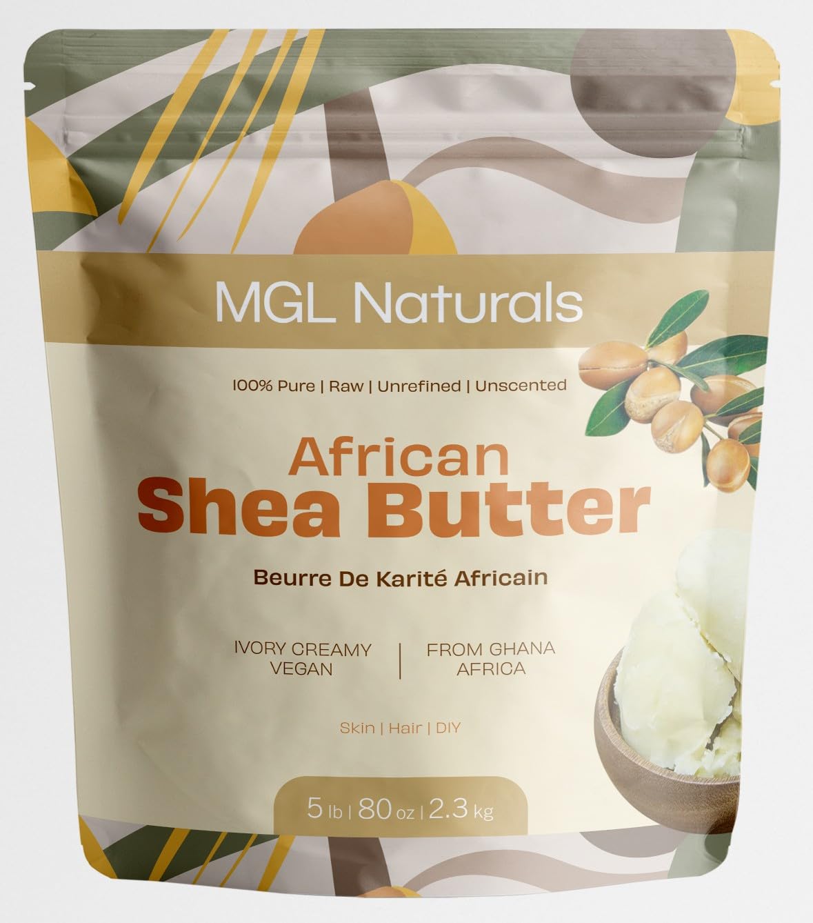 MGL Naturals shea butter melts in palms for smooth skin hydration