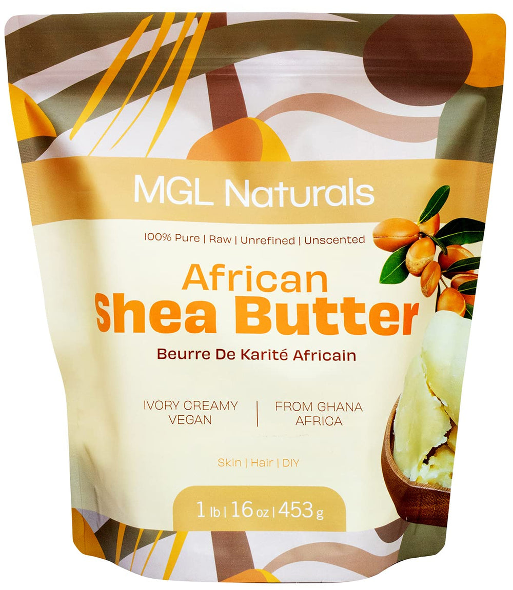MGL Naturals ivory shea butter for a soft glow on skin