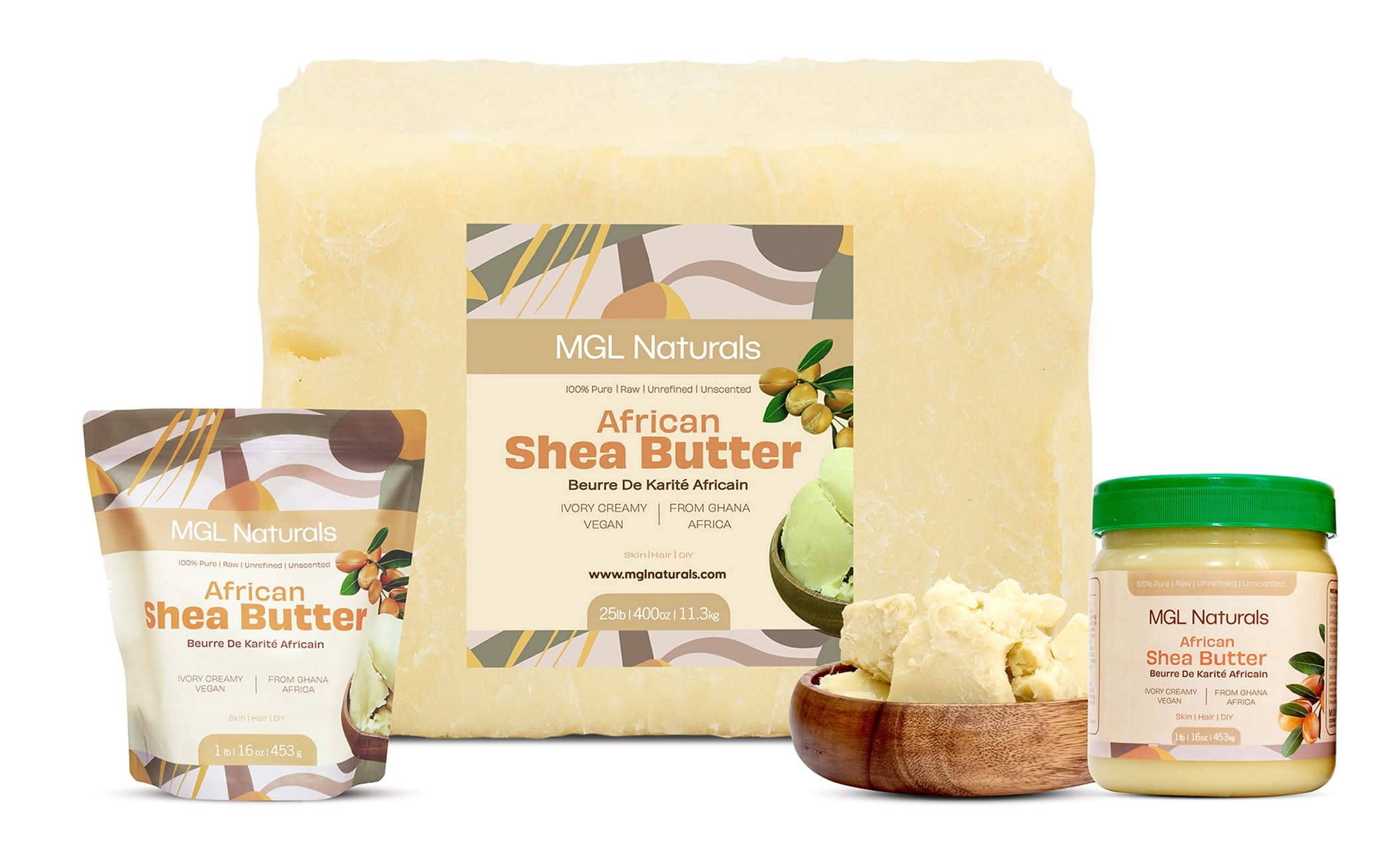 MGL Naturals unscented ivory shea butter with no additives
