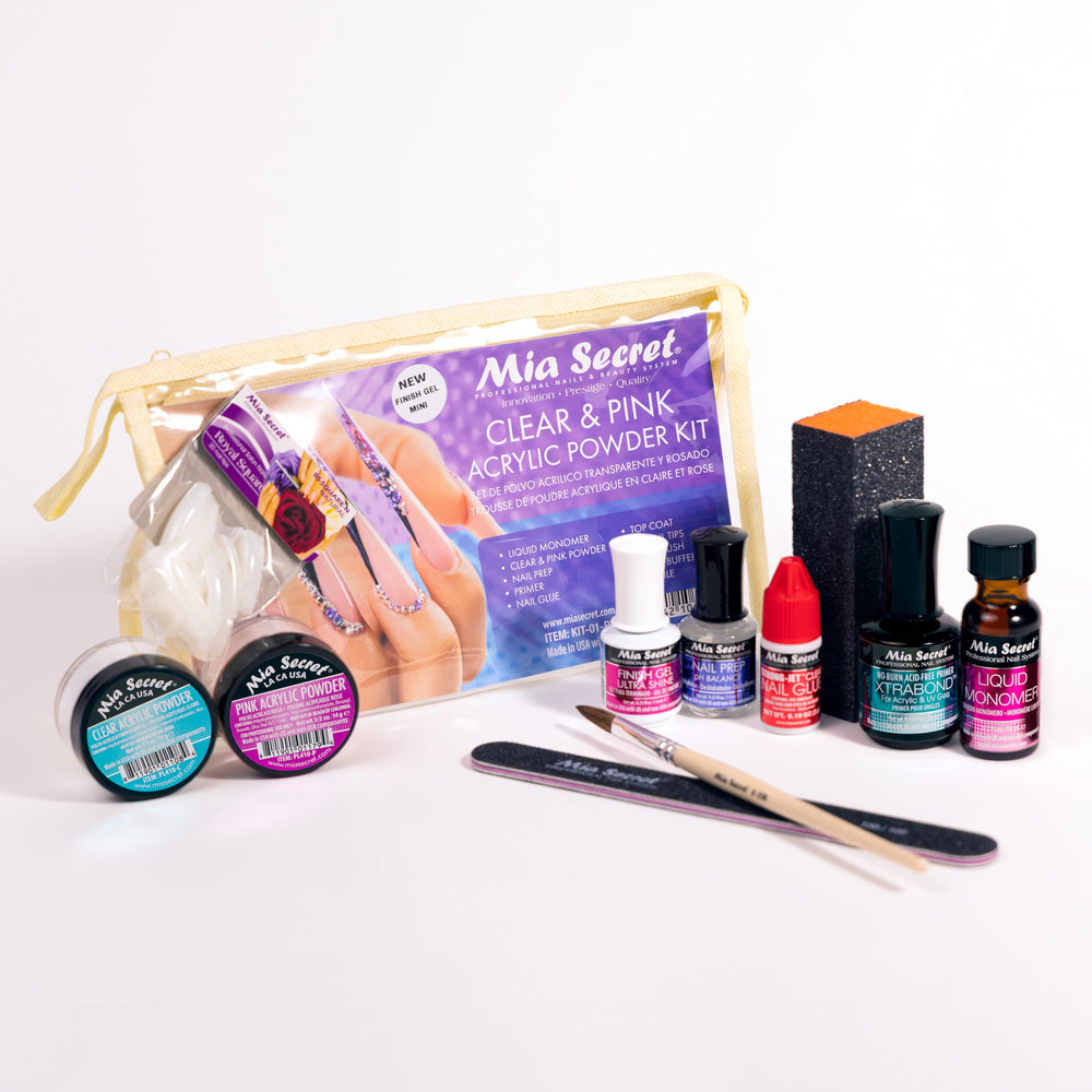 Mia Secret starter kit with clear powder for transparent overlays.