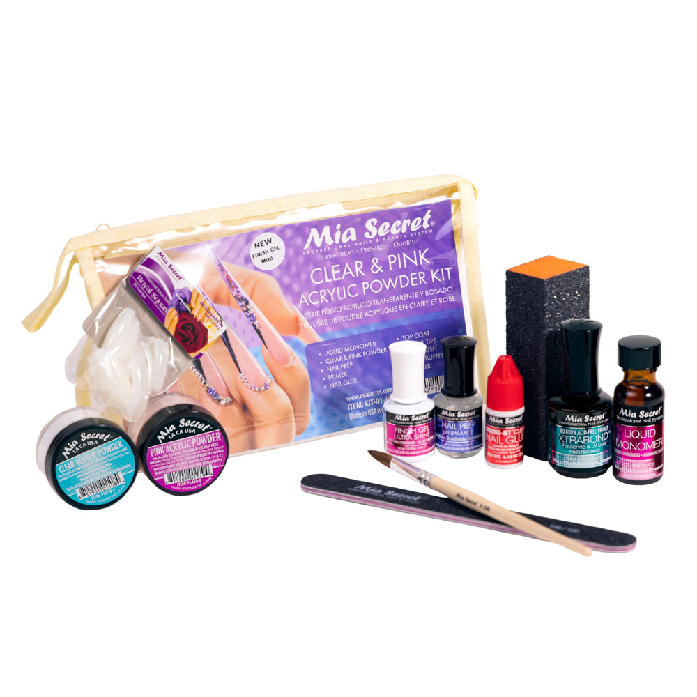 Mia Secret starter kit with pink powder for natural-looking nails.