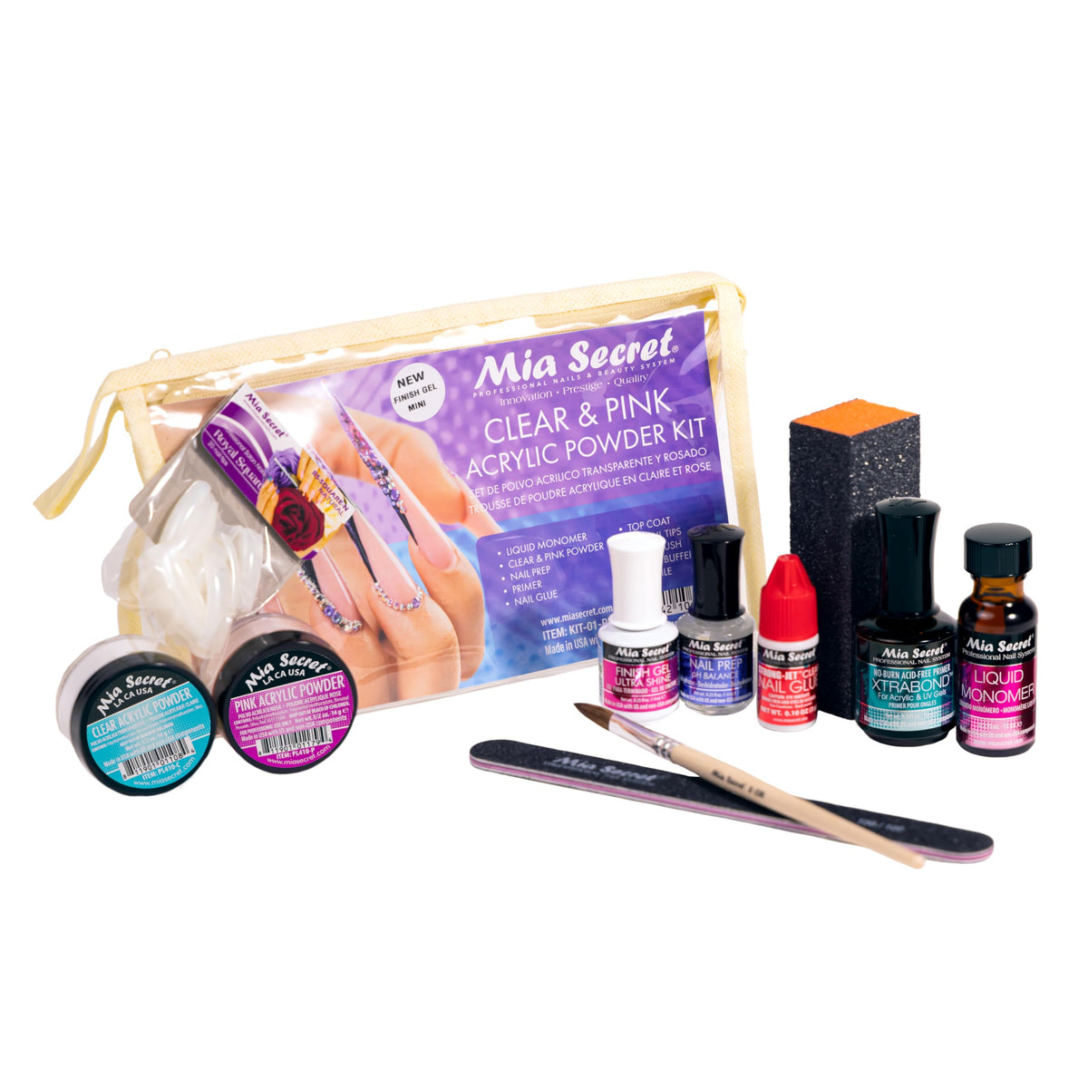 Mia Secret starter kit with pink powder for natural-looking nails.