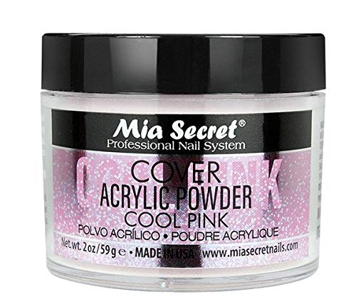 Mia Secret acrylic powder cover cool pink 2oz jar close-up for smooth coverage and longevity