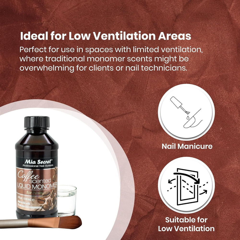 Mia Secret Coffee Scented Liquid Monomer used on a swatch for reliable results