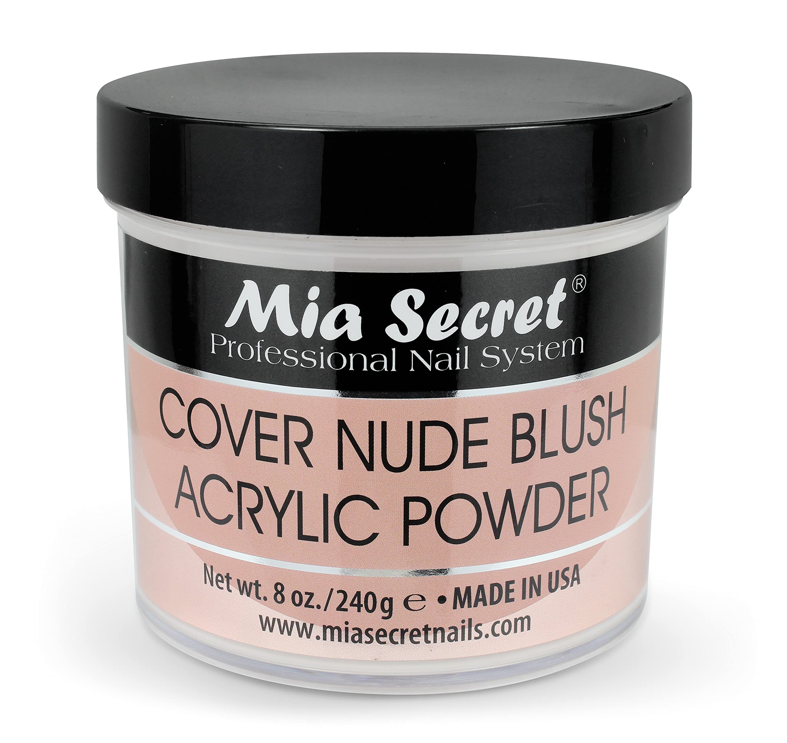 Mia Secret Cover Nude Blush Acrylic Powder bottle for smooth, long-lasting wear
