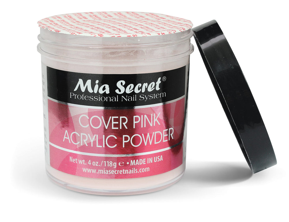 Mia Secret cover pink powder blends easily for quick nail art