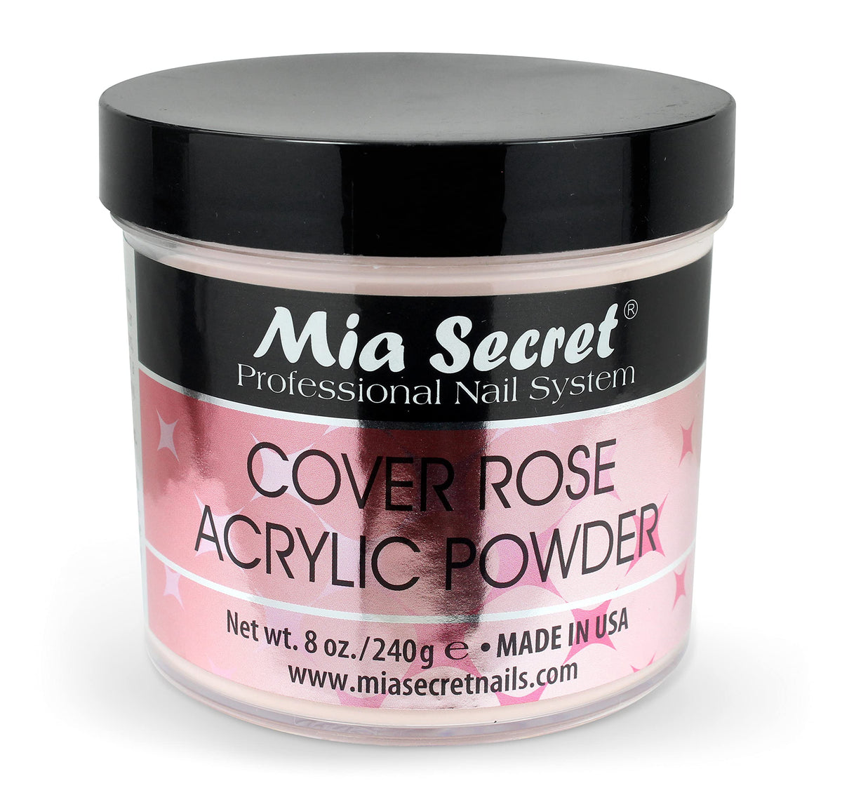 Mia Secret Rose cover acrylic powder 8oz bottle for durable nail extensions