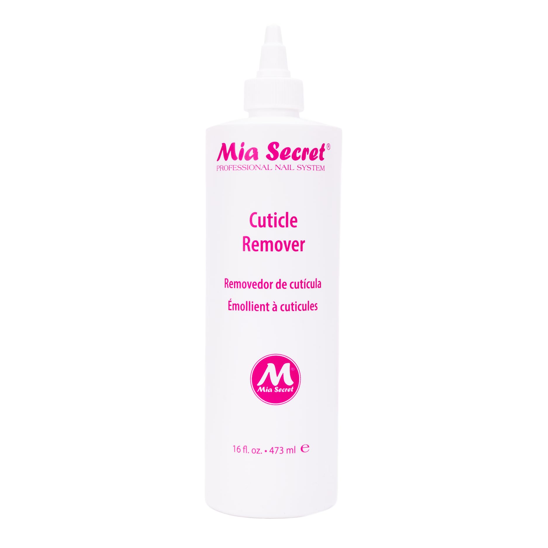 Mia Secret Cuticle Softener Remover bottle front for quick, safe cuticle prep.