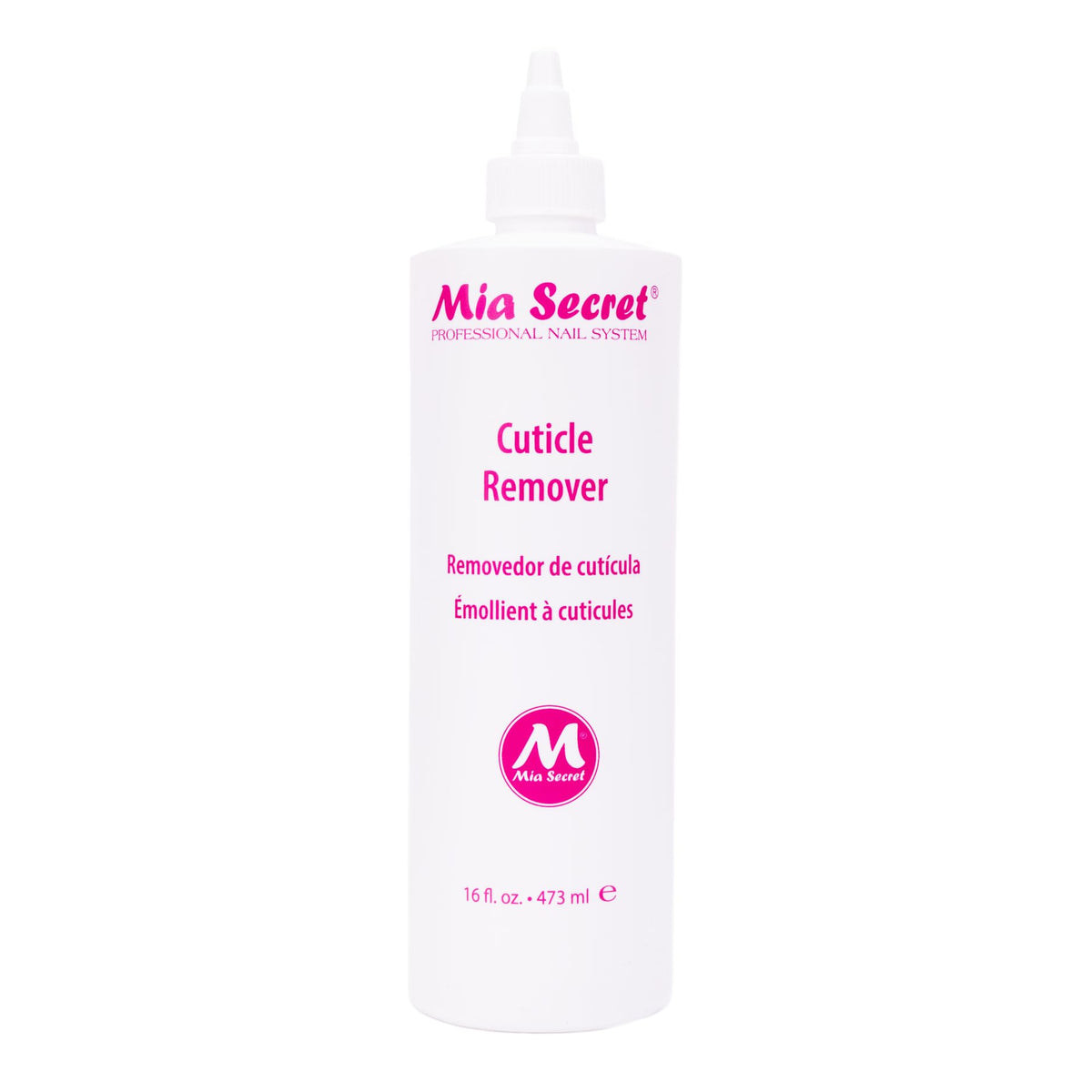 Mia Secret Cuticle Softener Remover bottle front for quick, safe cuticle prep.