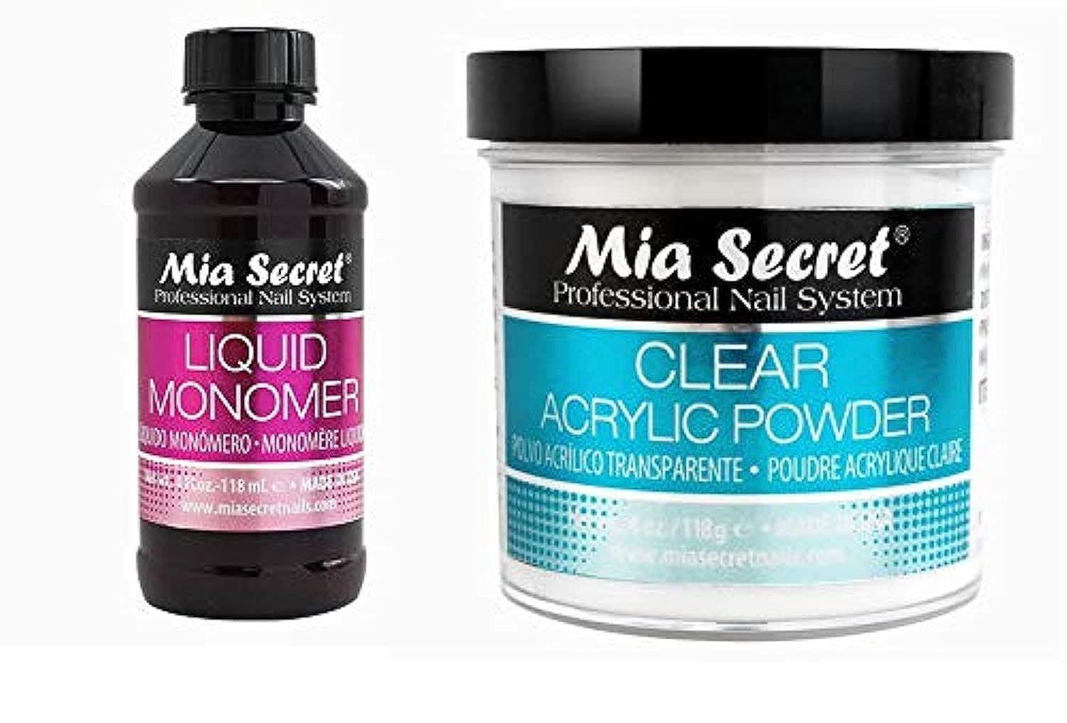 Mia Secret liquid monomer pour showing smooth consistency for nail sculpting