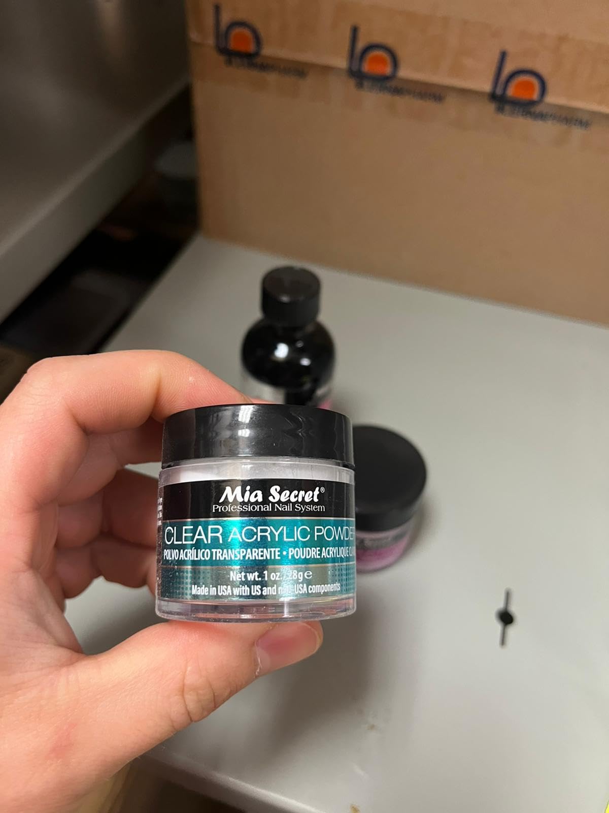 Mia Secret pink acrylic powder 1oz for natural-looking nails.
