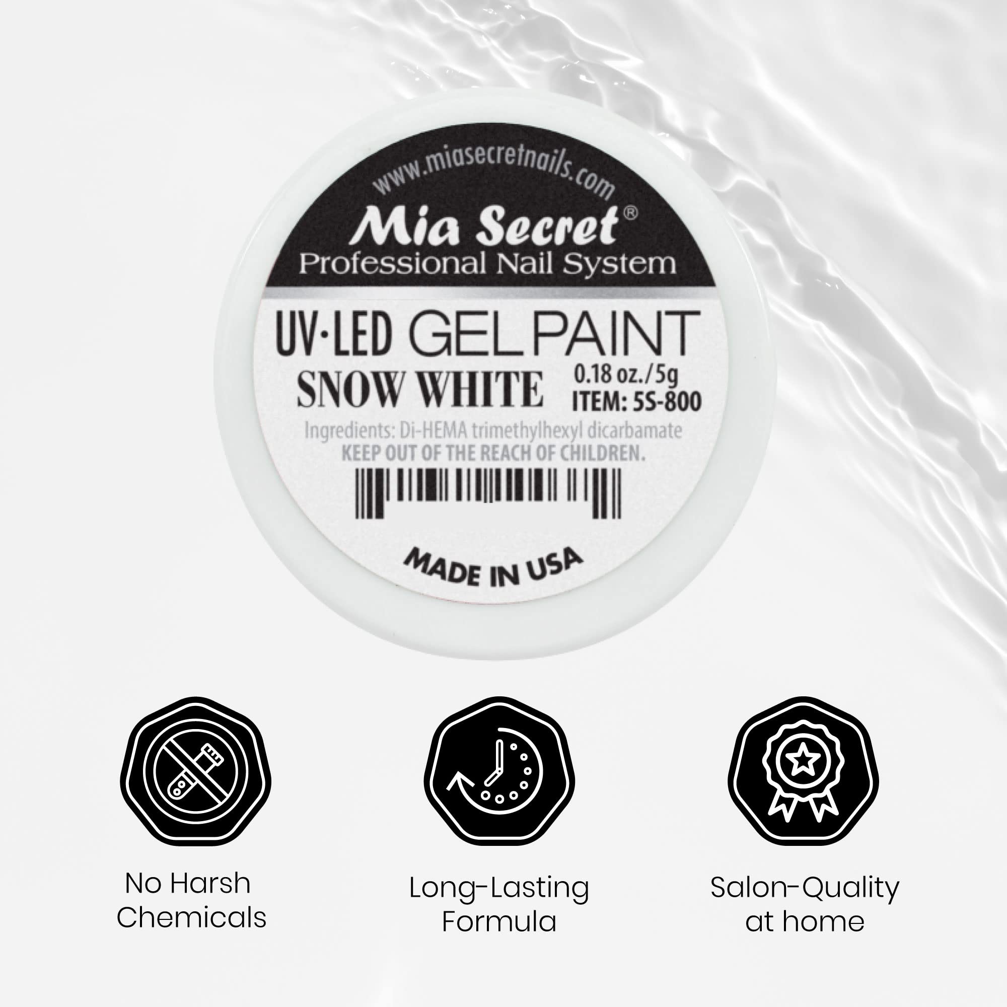 Mia Secret Snow White gel paint curing under UV/LED lamp.