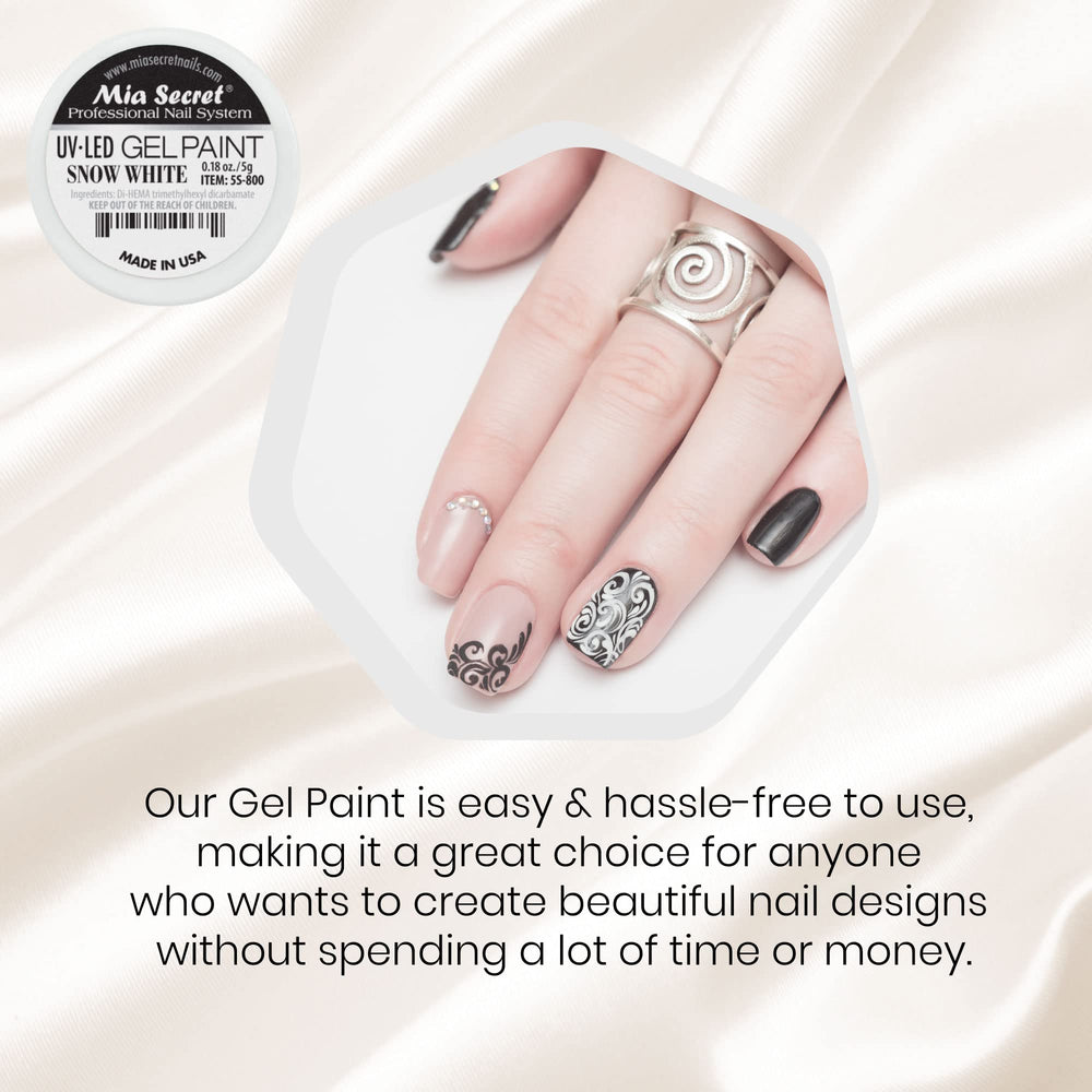 Mia Secret Snow White gel paint finish with lasting shine.