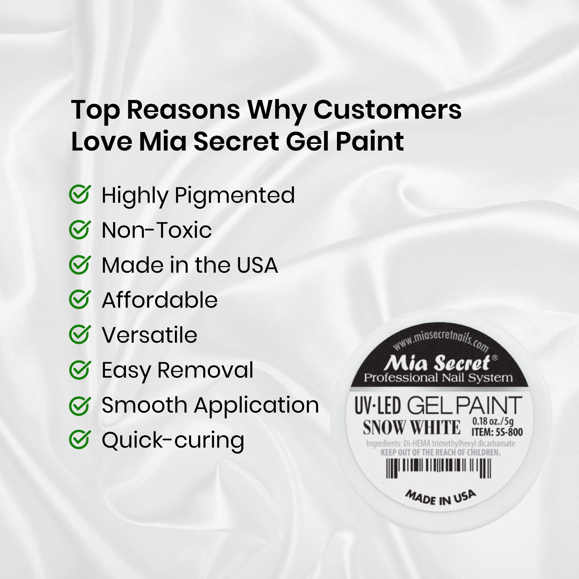 Mia Secret Snow White gel paint ideal for professional use