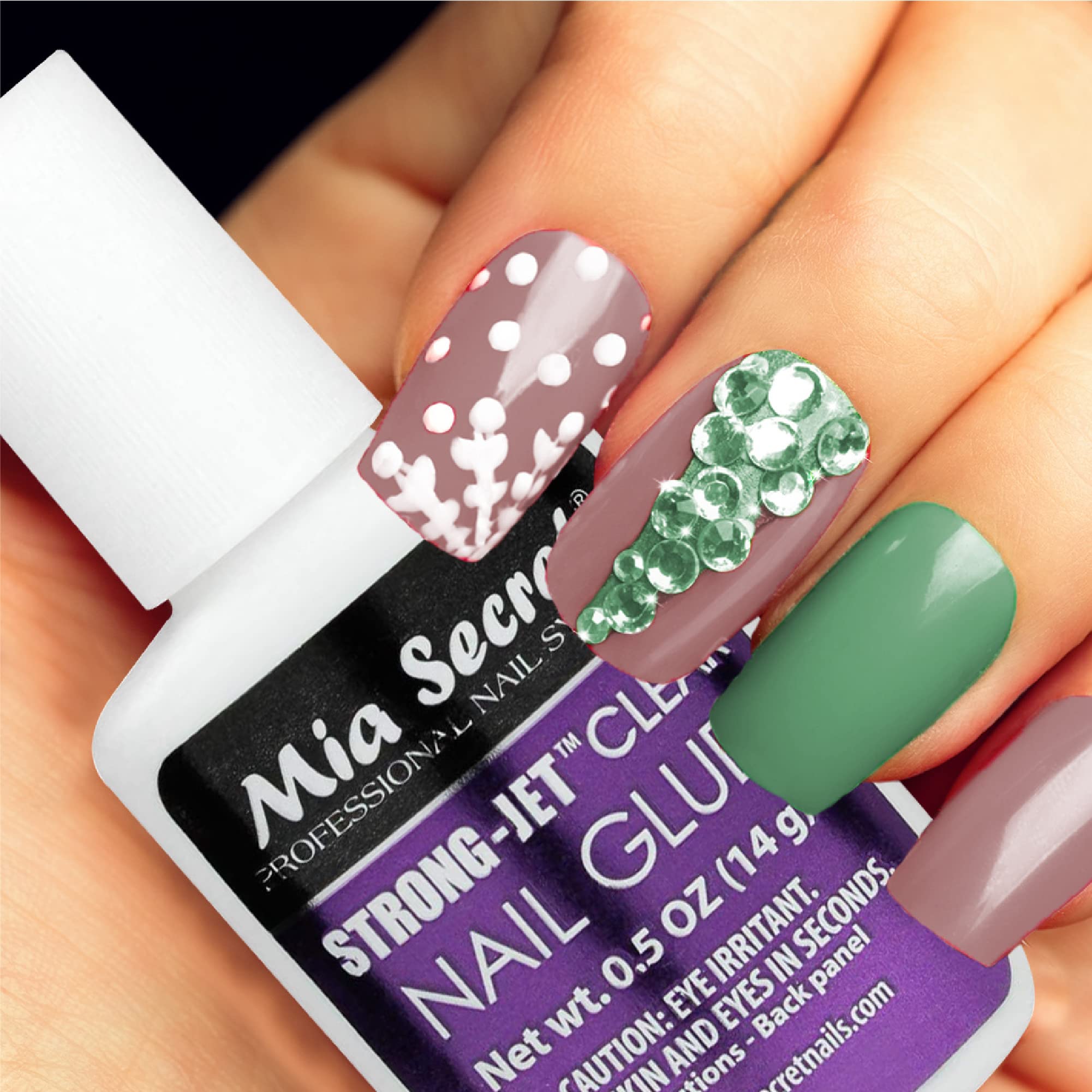 Mia Secret brush-on glue 335 delivers controlled application during delicate nail work