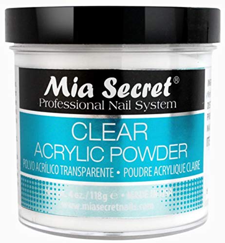Mia Secret white acrylic powder for crisp overlays and blends.
