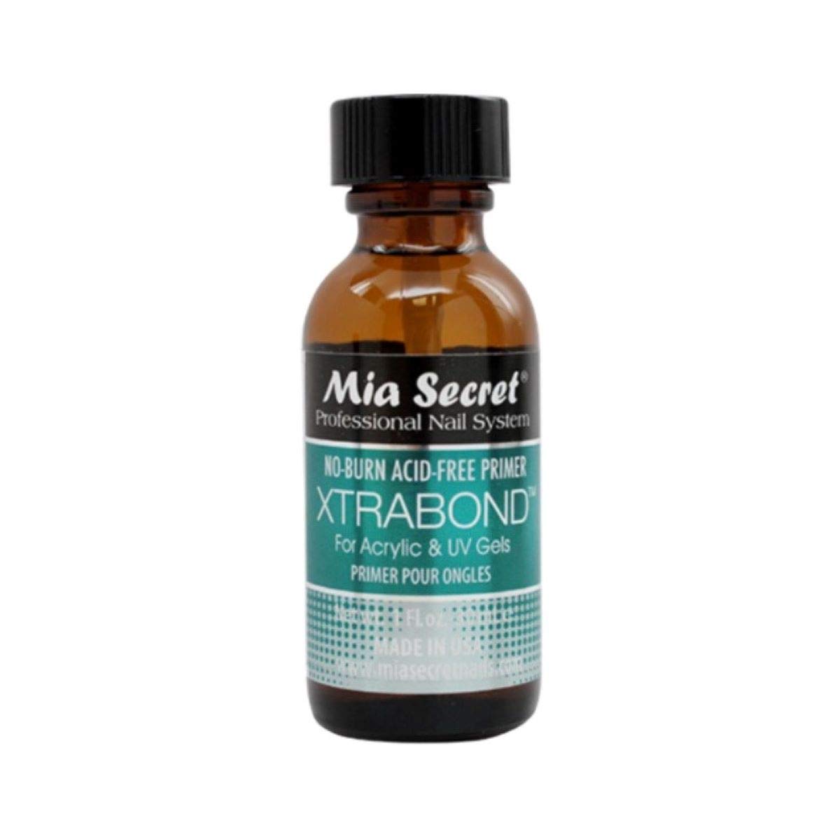 Mia Secret XTRABOND primer bottle for strong adhesion across acrylics, gels, and polish.