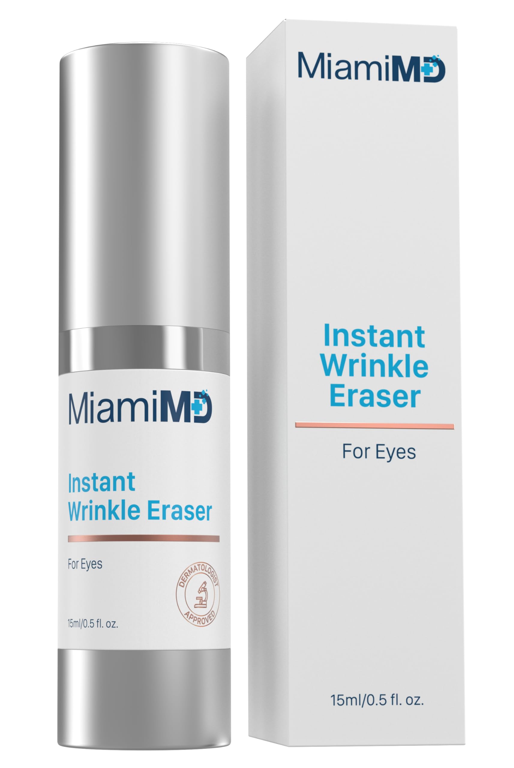 MiamiMD Instant Wrinkle Eraser bottle with fragrance-free formula for quick smoothing
