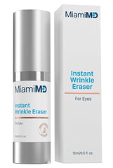 MiamiMD Instant Wrinkle Eraser bottle with fragrance-free formula for quick smoothing