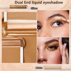 MiaSarah Rosy Brown Glitter End adding metallic sparkle to eyes.