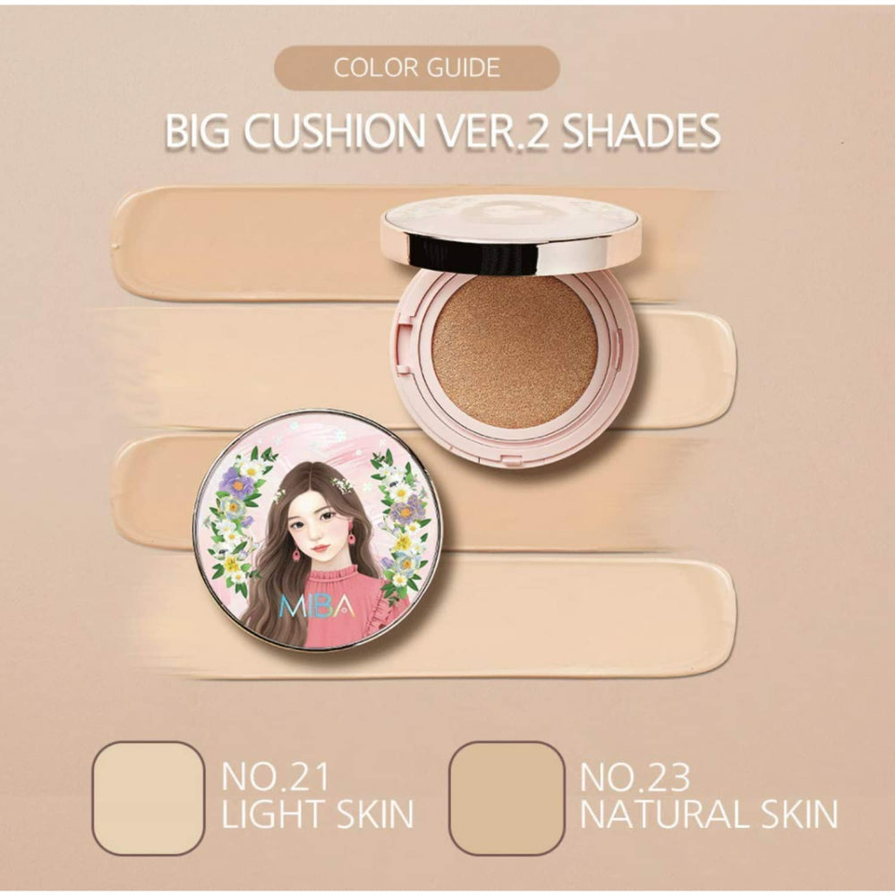 MIBA Season 2 cushion packaging highlights 25g refill capacity.