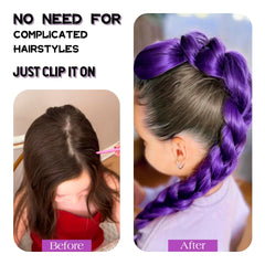 Mibeke Purple Braids Pony Tail 26-inch stage look for dramatic styling