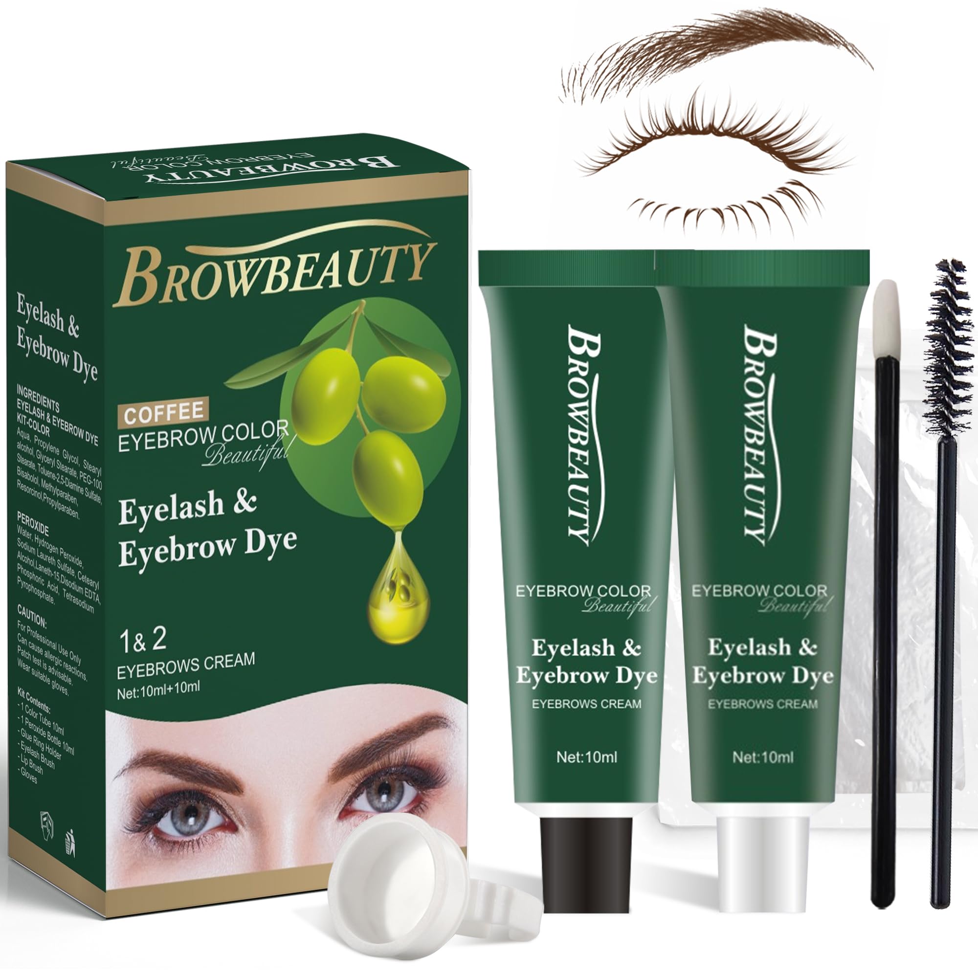 MIBYLEN lash-brow color kit packaging open for at-home color application