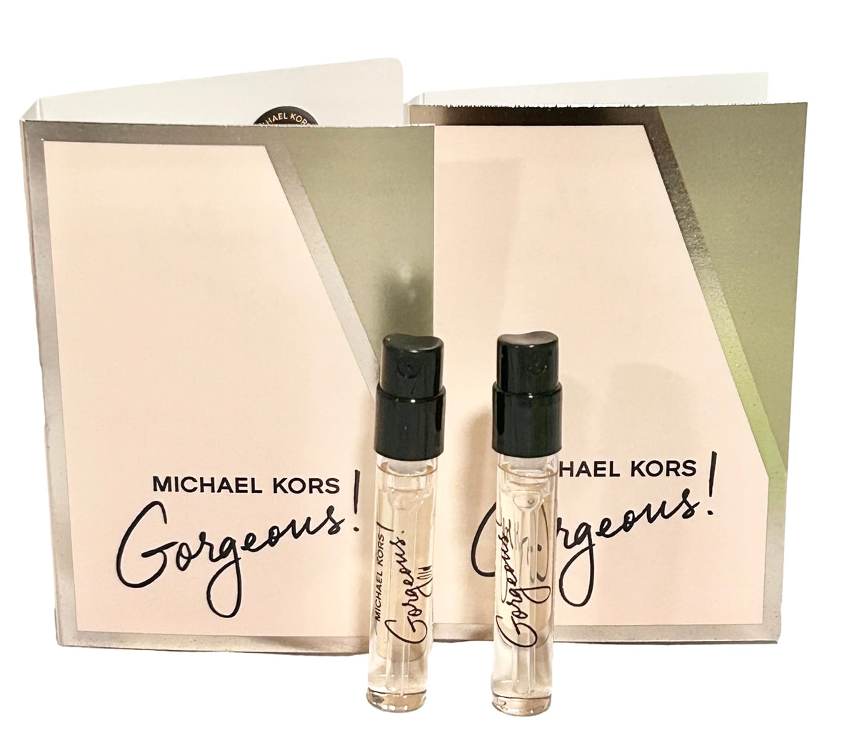 Michael Kors Gorgeous EDP sample vial pair for on-the-go testing